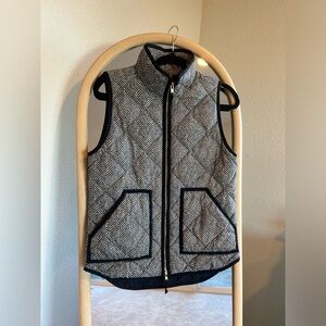 J.Crew herringbone quilted vest, size XS